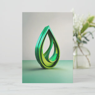 "Futuristic Green Hydrogen Stack Logo Invite" Invitation