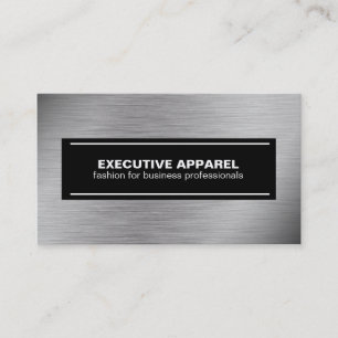 Futuristic Grey and Black on Steel Business Card