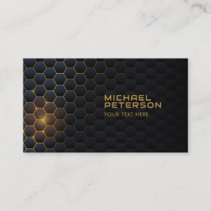 Futuristic Hexagonal Light Hitech   Modern Business Card