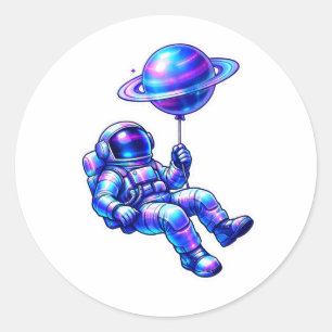 Futuristic Holographic Space Astronaut Sticker