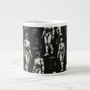 Futuristic Humanoid Robot AI Android Sci-Fi Art Large Coffee Mug