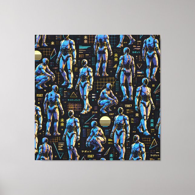 Futuristic Humanoid Robot Art | AI Android Sci-Fi  Canvas Print (Front)