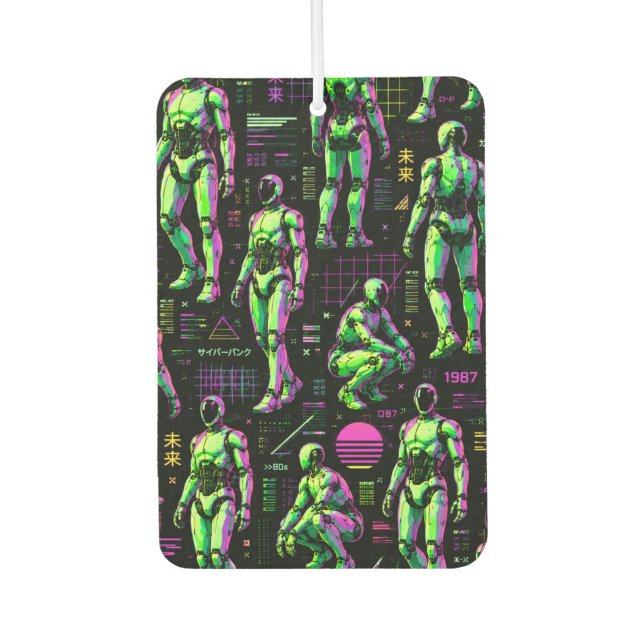 Futuristic Humanoid Robot Art | AI Android Sci-Fi  Car Air Freshener (Front)