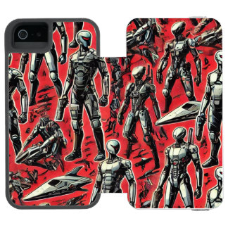Futuristic Humanoid Robot Pattern | AI Robotics Sc Incipio Watson™ iPhone 5 Wallet Case