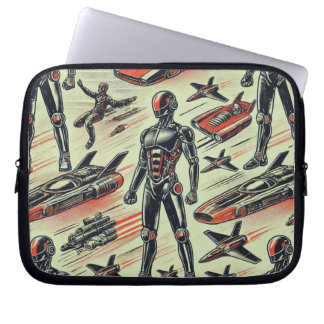 Futuristic Humanoid Robot Pattern | AI Robotics Sc Laptop Sleeve