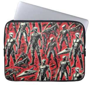 Futuristic Humanoid Robot Pattern AI Robotics Sc Laptop Sleeve