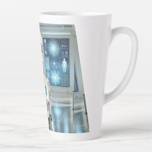  Futuristic Humanoid: The Vision of Tomorrow Latte Mug (Right)