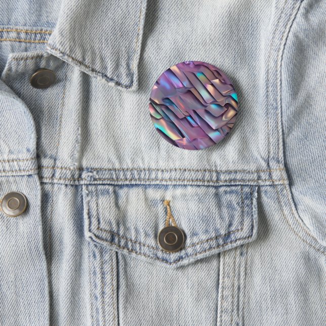 Futuristic iridescent/abstract holographic  6 cm round badge (In Situ)