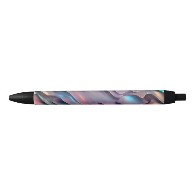 Futuristic iridescent/abstract holographic  black ink pen (Front)
