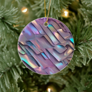 Futuristic iridescent/abstract holographic ceramic tree decoration