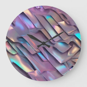 Futuristic iridescent/abstract holographic large clock
