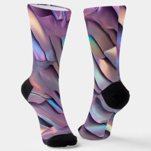 Futuristic iridescent/abstract holographic  socks