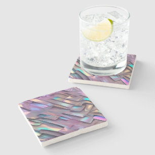 Futuristic iridescent/abstract holographic stone coaster