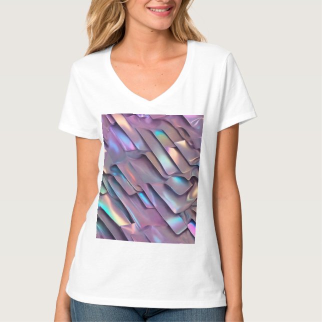 Futuristic iridescent/abstract holographic  T-Shirt (Front)