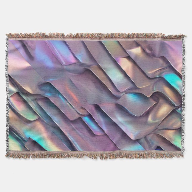 Futuristic iridescent/abstract holographic  throw blanket (Front)