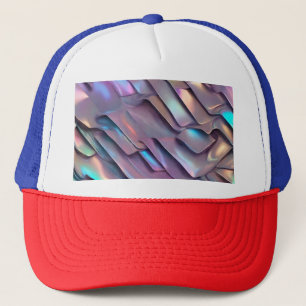 Futuristic iridescent/abstract holographic trucker hat