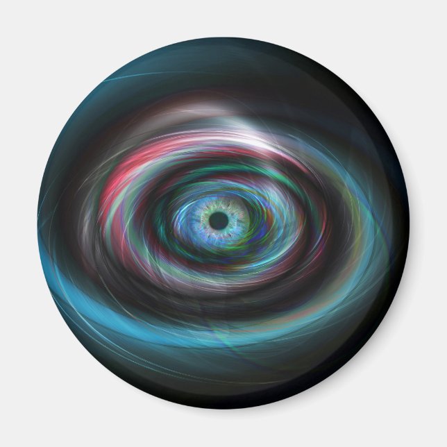 Futuristic light trails eye magnet (Front)