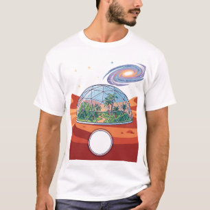 Futuristic Mars Colony Space Bio Dome Modern Graph T-Shirt