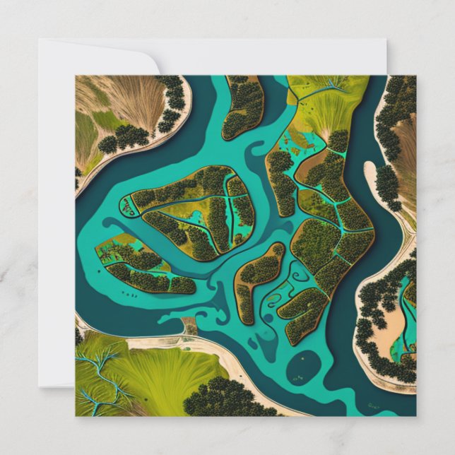Futuristic Marshlands Holiday Card (Front)