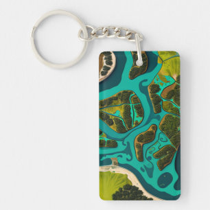 Futuristic Marshlands Key Ring
