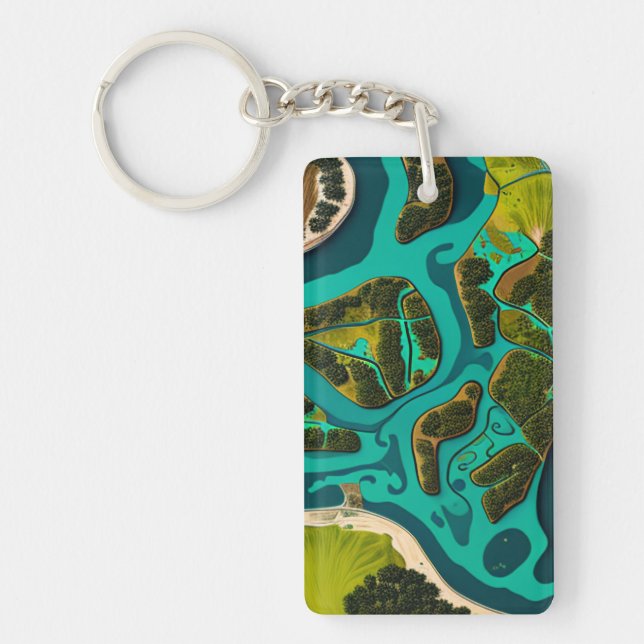 Futuristic Marshlands Key Ring (Front)