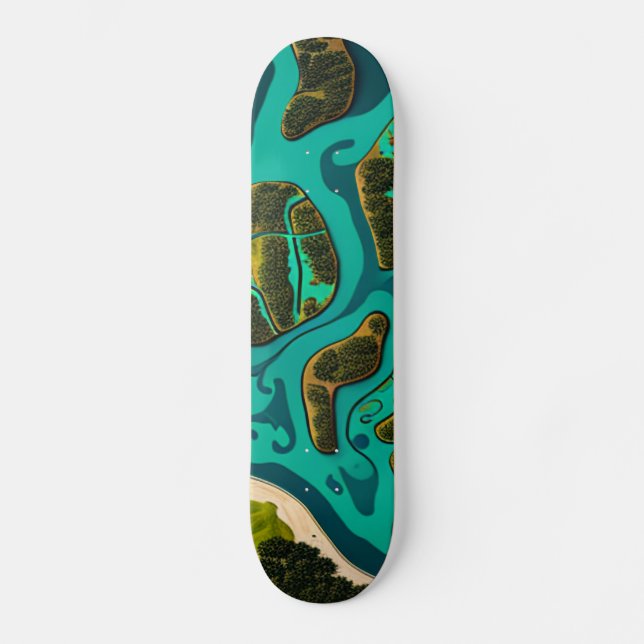 Futuristic Marshlands Skateboard (Front)