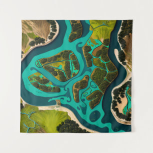 Futuristic Marshlands Tapestry