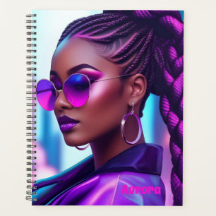 Futuristic Melanin Woman with Braids Planner