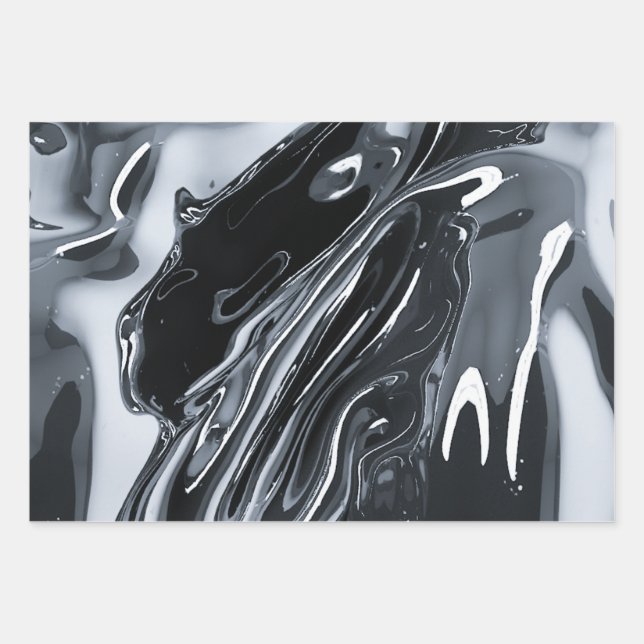 Futuristic Metallic Chrome  Wrapping Paper Sheet (Front)