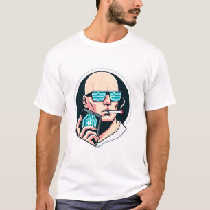 Futuristic Minimalism: Crypto & Smoke T-Shirt
