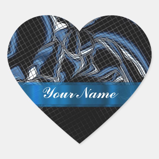 Futuristic modern contemporary heart sticker (Front)
