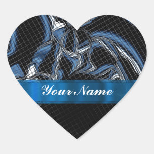 Futuristic modern contemporary heart sticker