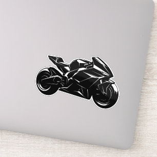 Futuristic Motorcycle Black White Vector