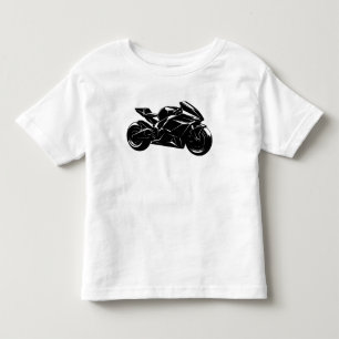 Futuristic Motorcycle Black White Vector  Toddler T-Shirt