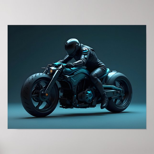 Futuristic Motorcycle Poster (Front)