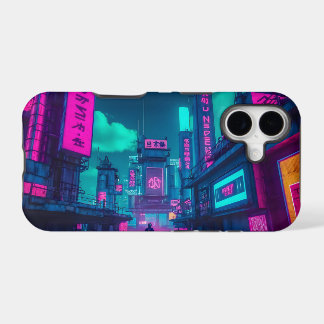 Futuristic Neon Cyberpunk City Street