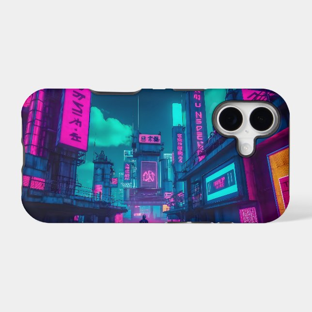 Futuristic Neon Cyberpunk City Street (Back (Horizontal))