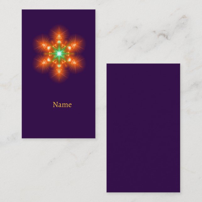 Futuristic Neon Glow Flower Graphic Business Card (Front/Back)