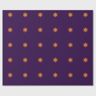 Futuristic Neon Glow Flower Graphic Wrapping Paper