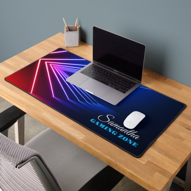 Futuristic Neon light Room With Led Lights Desk Ma Mat (Office 2)
