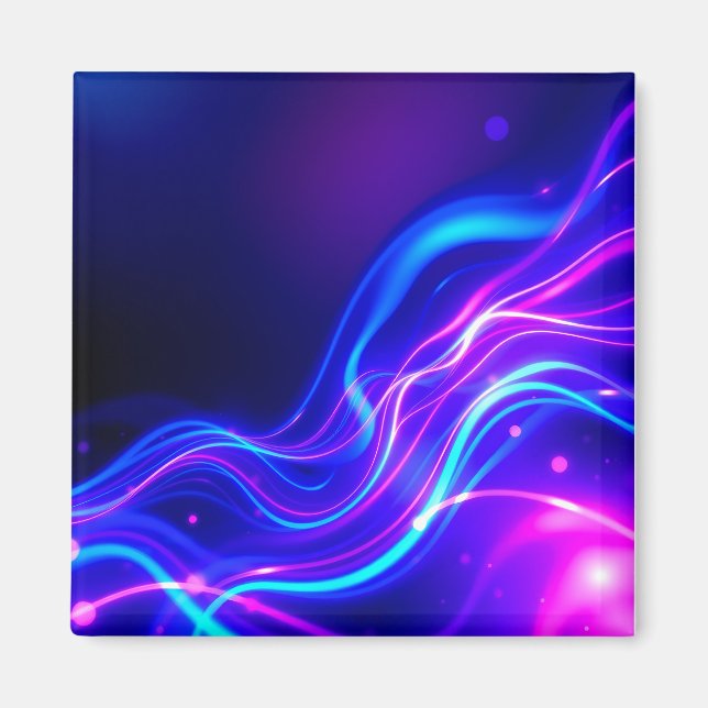 Futuristic Neon Liquid Waves – Electric Energy Flo Magnet (Front)