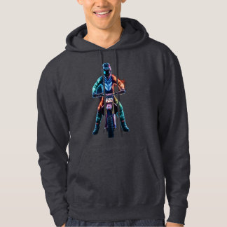 Futuristic Neon Motocross Rider T-Shirt Design Hoodie
