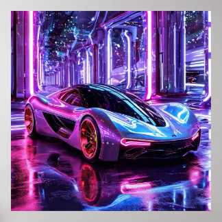 ⚡ Futuristic Neon Sports Car Speed City Night Moti Poster