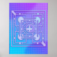Futuristic Neon Vaporwave Abstract Geometric