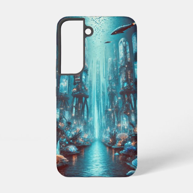 Futuristic Ocean City of Light Samsung Galaxy S22 Case (Back)