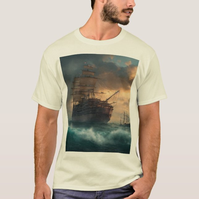 Futuristic Ocean Titans: The Evolution of ship T-Shirt (Front)