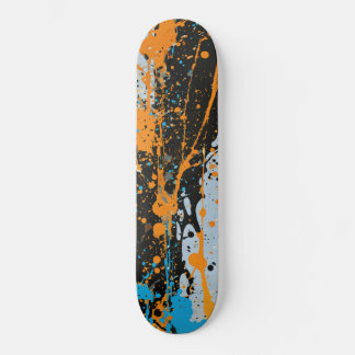 Futuristic paint splatter, panther black, look, cr skateboard
