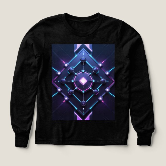 Futuristic Pay Node Boys’ Tri‑Blend Long Sleeve (Design Front)