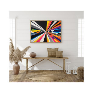 Futuristic Perspective Optical Illusion Colourful Photo Print