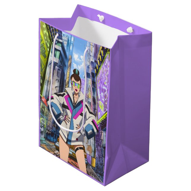 Futuristic Pop Star 0003 Medium Gift Bag (Front Angled)